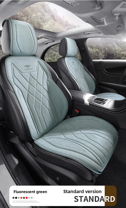 Perforated Suede Seat Cover Universal Four Seasons Cars Seats Covers Breathable Seat Non-slip Luxury Car Rams Latex Seat Cover