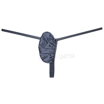 Men Push-out G-string Underwear Thongs and G Strings Low Rise Solid Enhance Pouch Bikini Thong Shiny T-back Lingerie