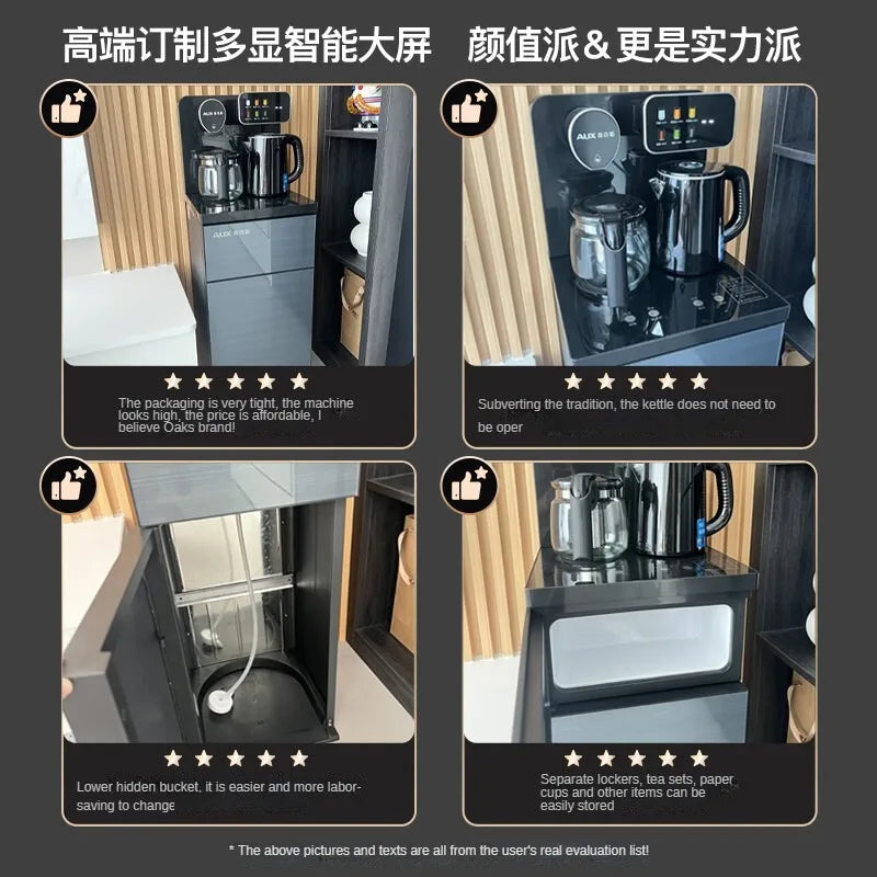 Intelligent Glass Touch Panel Water Dispenser for Tea Bar 24H Adjustable Insulation Time with Colorful Display Remote Control