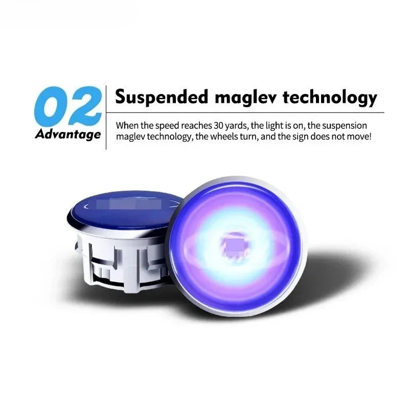 4pcs Magnetic Floating LED Wheel Hub Light Self Generating Center Cap Car Atmosphere Decorative Lamp Auto Wheel Accessories