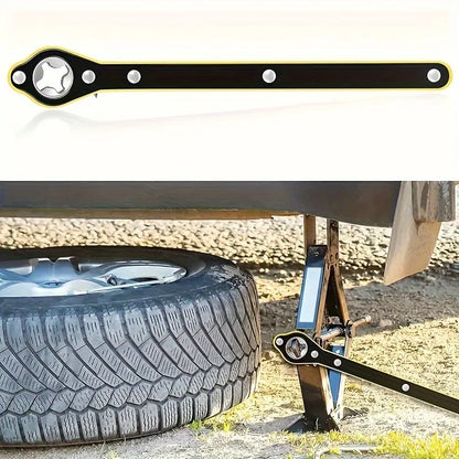 Auto Labor Saving Jack Ratchet Wrench,Long Handle Scissor Lug Wrench, 360° Forward And Reverse Knob Design,Tire Wheel Wrench