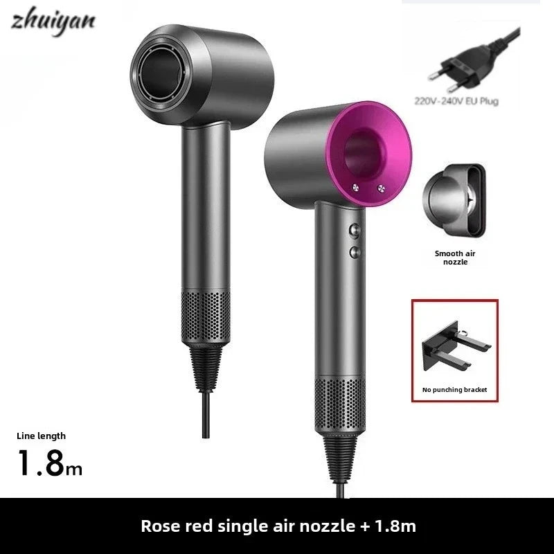 2026 Home Travel Professional Leafless Wall-mounted Hair Dryer Negative Ion with Air Collecting Scattering Nozzle Salon Tool