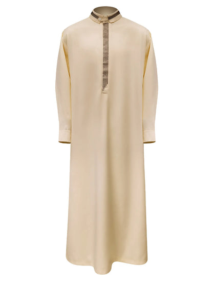2026 New Long-sleeve Embroidered Men's High-quality Clothing With Pockets Robe Abaya Ramadan Dubai Luxury Islam Elegant