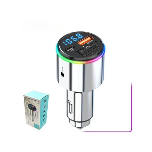 News AUX Player RGB LightBluetooth FM Transmitter Handsfree Car MP3 Player Stereo Car FM Modulator PD30W Quick Charge QC3.0