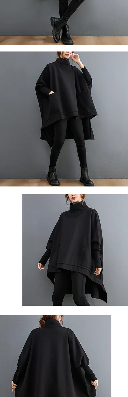 plus Size High Collar Casual Long Sve Sweatirt for plus Size Women Autumn Faion Comfortable Loose Fit Slimming Effect