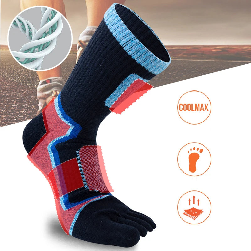1/5 Pairs Five Toe Socks For Men Thick Compression Mesh Breathable Sport Short Socks For Running Basketball Bike Fitness Outdoor