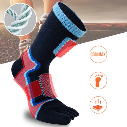 1/5 Pairs Five Toe Socks For Men Thick Compression Mesh Breathable Sport Short Socks For Running Basketball Bike Fitness Outdoor