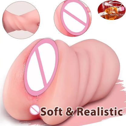 3D Flesh The Light Male Masturbation Artificial Vagina Ass Mouth Silicone 3 In 1 Adult Sex Toy Sex Doll For Man Pocket Pussy Ass
