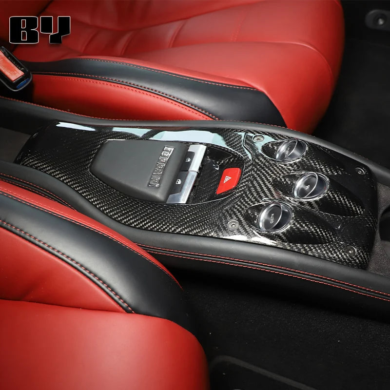 For Ferrari 458 2011-2016 black Real Carbon Fiber Car Gear Shift Window Control Panel Steering wheel Sticker Auto Accessories