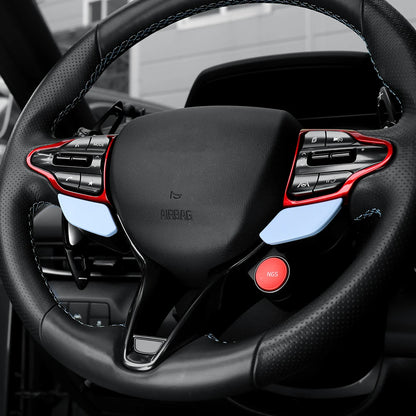For Hyundai Veloster JS N 2019-2023 i30 N /CN7 N 2024 2025 Car Steering Wheel Button Frame Chin Decoration Cover Trim