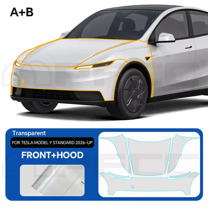 For Tesla Model Y Standard 2026 Clear High Gloss TPU PPF Paint Protection Film Self-Healing Scratch Resistant Invisible Car Wrap
