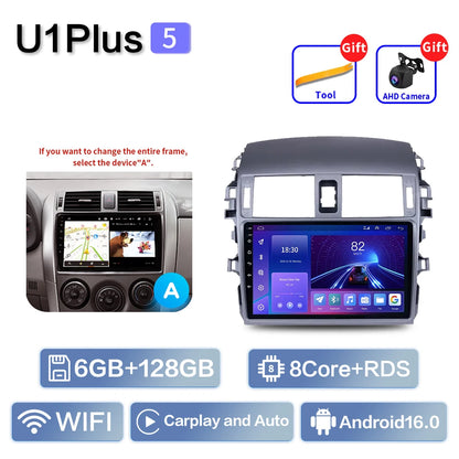 Carplay Android Auto for Toyota Corolla E140/150 2006 2007-2013 Multimedia Automotive Subwoofer Autoradio Android DSP 4G