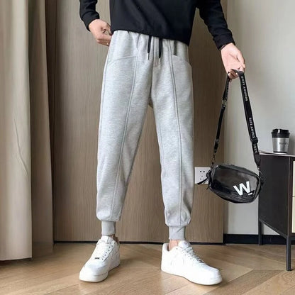 Man Sports Pants Plain Joggers Harem Plus Big Size Retro Fashion Trousers Elegant Autumn Winter High Quality Sweatpants for Men