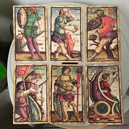 Sola Busca Tarot Deck In Rigid Box 78 Pcs Vintage Tarot Cards 12*7cm Printed on 350GSM Double-embossed Cardstock
