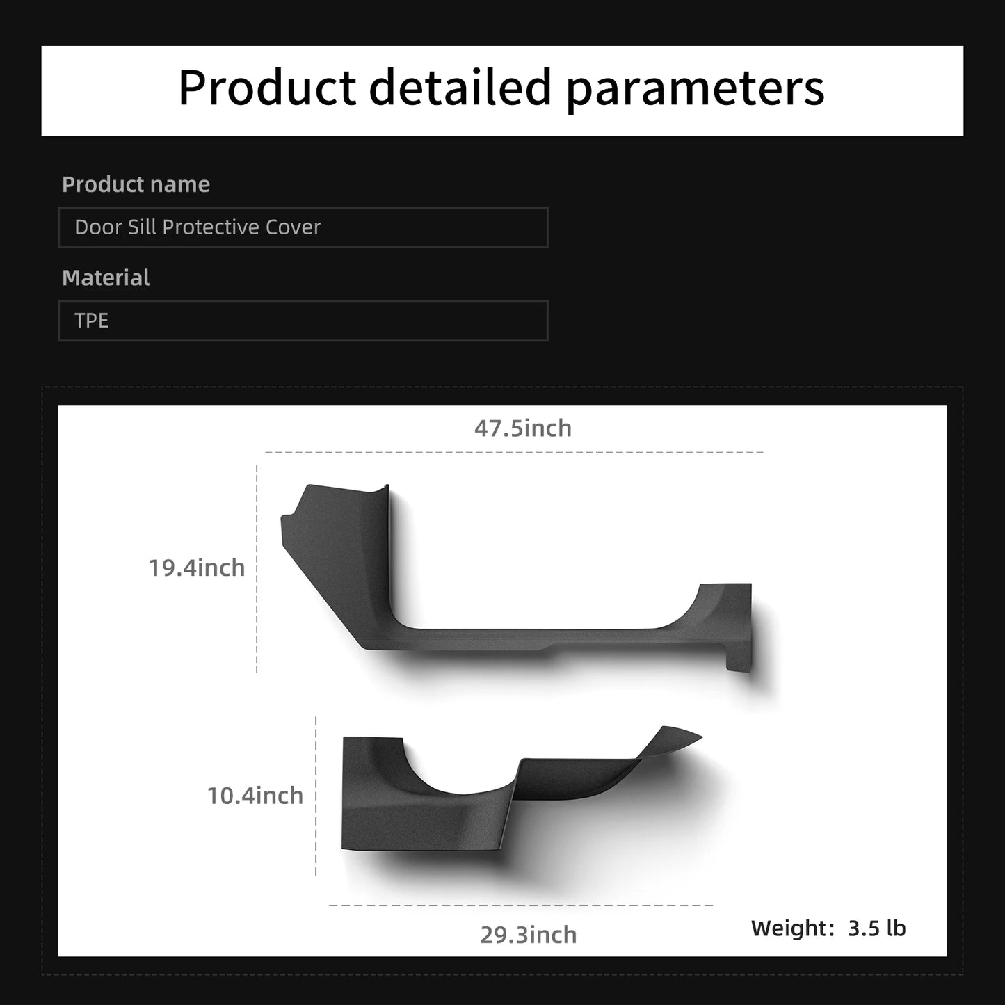 LUCKEASY for Tesla Model Y Launch 2025 2026 Juniper Central Control Side Anti-kick Pad TPE Door Sill Strip Guard Protection
