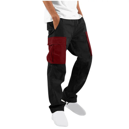2026 spring autumn Men Multi-Pocket Cargo Trouser men Sports Casual straight pants Drawstring sweatpants Comfortable Cargo pants