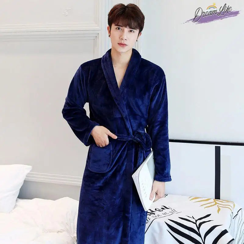 Thiened Long Pajamas Couples Flannel Spwear Coral Fce Home Clothes Men Women Robe Autumn Winter Nightgown Casual Sle