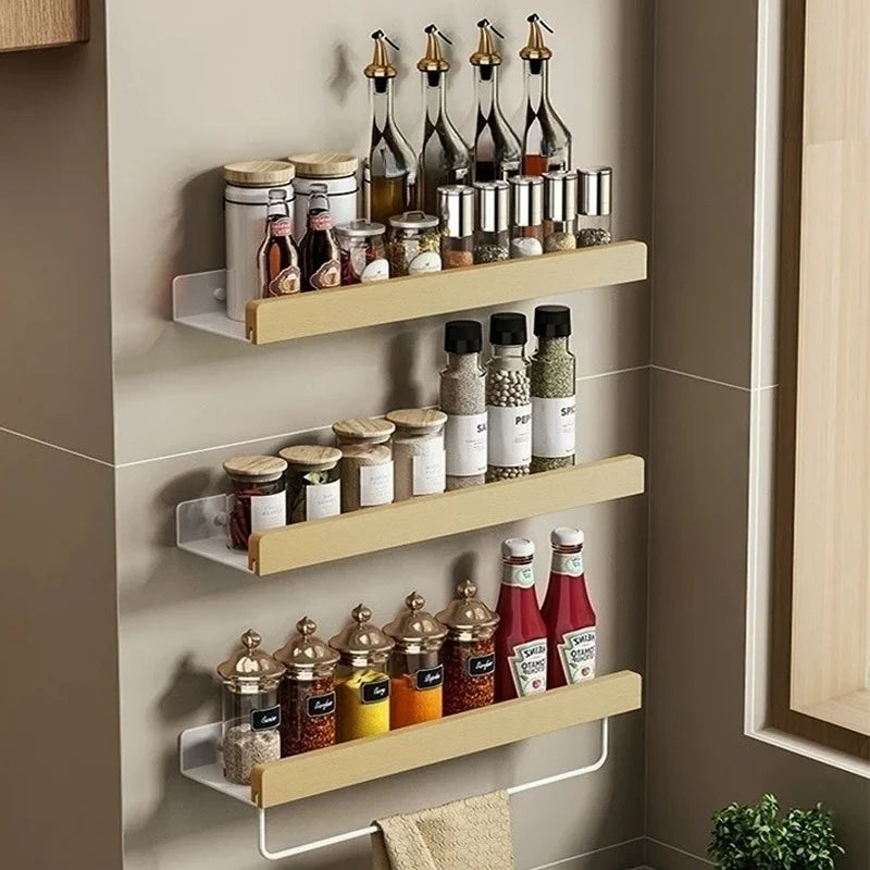 Wall-Mounted Kitchen Spice Storage Rack Multi-Functional Countertop Seasoning Storage Rack Household Multi-Layer Corner Rack
