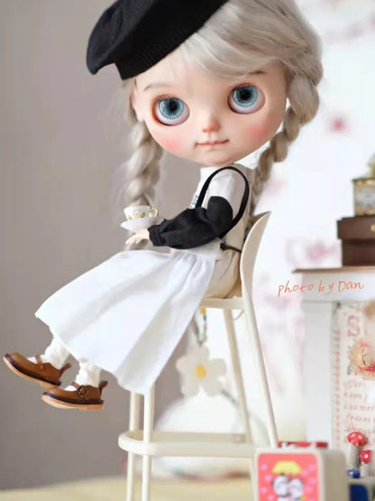2pcs Mini Bar High Dining Chair Model 1/6 Kitchen Dollhouse Furniture Accessories OB11 BJD Lol Blyth GSC Dolls Miniatures Toys