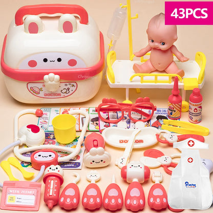 Doctor Toys for Kids 43/40/31PCS Hospital Nurse Doctor Role Play Kit Medical Toys Dentist Kit Educational Toy Gift for Boy Girl