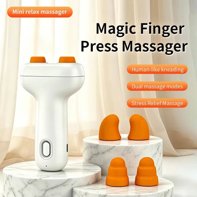 Mini Massager Smart Electric Stress Relief Portable Finger Pressing Kneading Shoulder Neck Massage Tool for Home Office Travel