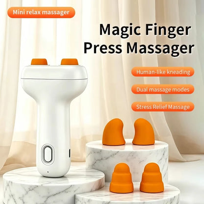 Mini Massager Smart Electric Stress Relief Portable Finger Pressing Kneading Shoulder Neck Massage Tool for Home Office Travel