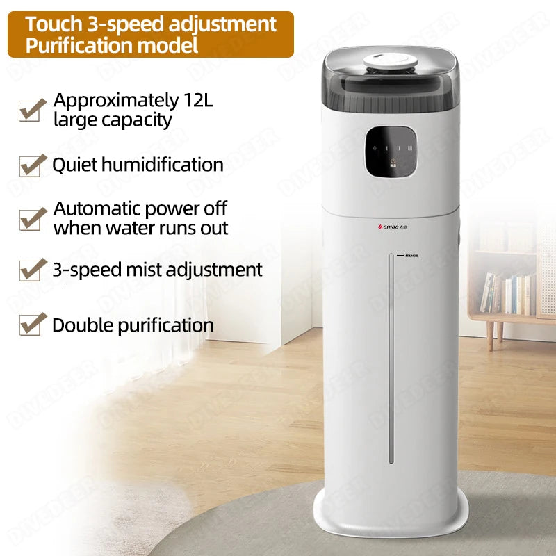 DIVEDEER Home Bedroom Humidifier Quiet Design for Pregnant Women and Infants Compact Body with Large Capacity Desktop Mist Type
