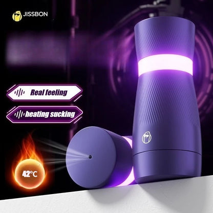 Jissbon Suction Masturbator Cup Intelligent Heating 7 Speeds Vibrating Real Pussy Stroker Piston Blowjob Sex Toys for Man