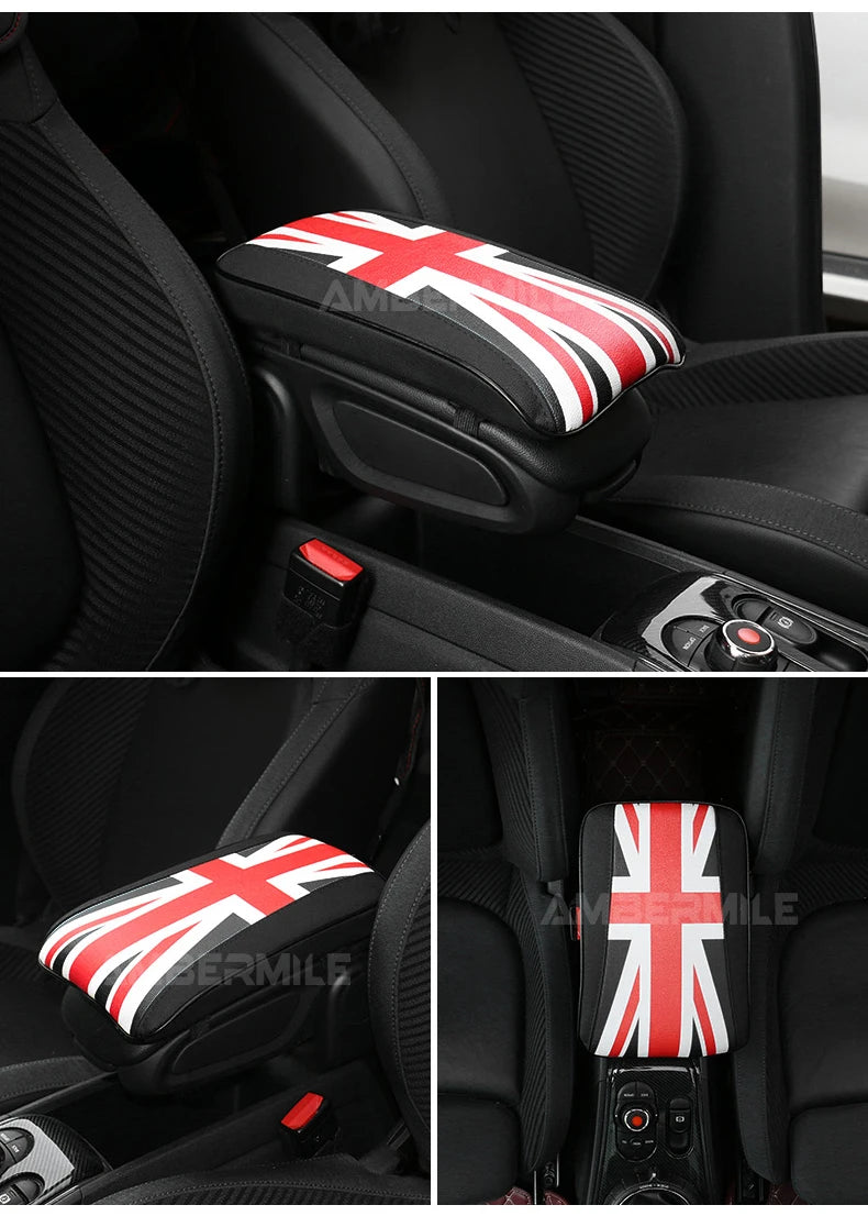 Leather For Mini F54 F55 F56 F60 R55 R56 R60 Auto Hand Rest Pad Central Armrest Storage Box Cover Protective Mat Accessories