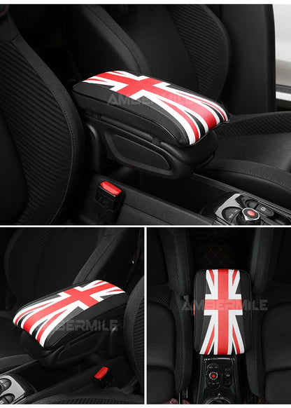 Leather For Mini F54 F55 F56 F60 R55 R56 R60 Auto Hand Rest Pad Central Armrest Storage Box Cover Protective Mat Accessories