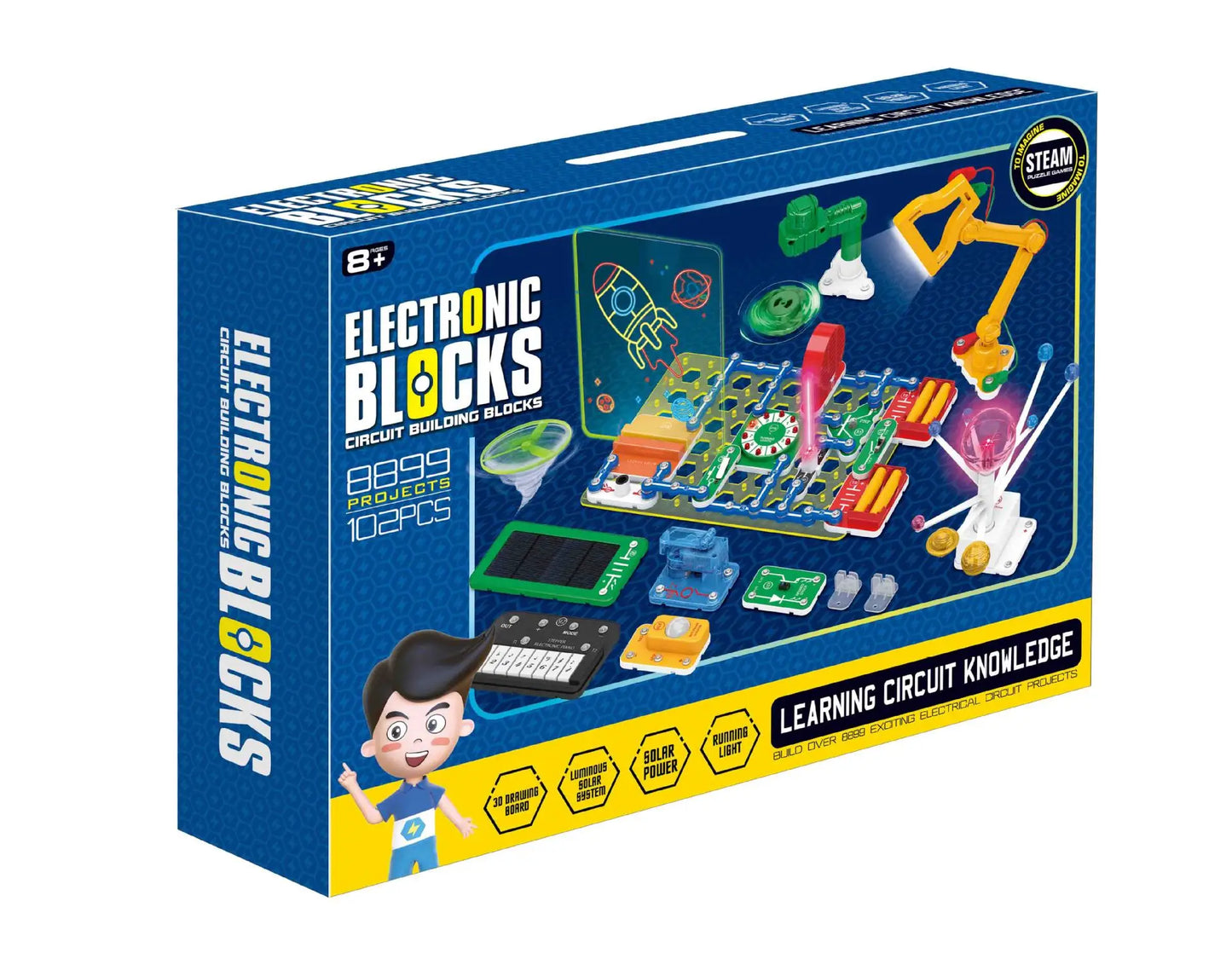 Educational Electronic Building Blocks for Kids - New Circuit Scientific Experiment Assembled Toys for Children's Exploration 8+