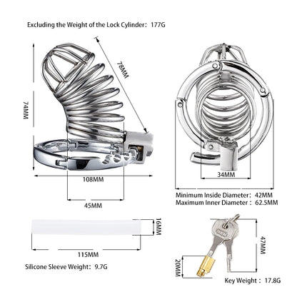 New Style Men's Metal Chastity Cage Adjustable Snap Ring SM Bondage Conditioning Stainless Steels CB Chastity Lock Adult Sex Toy