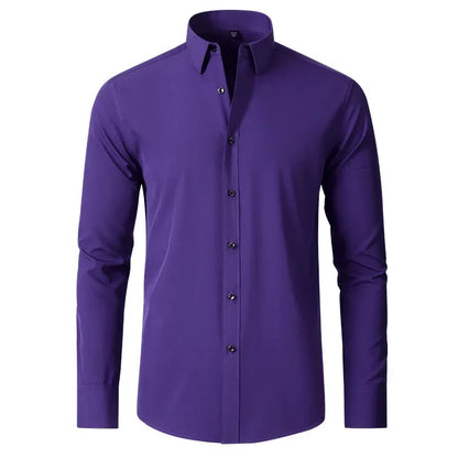 Four sided elastic shirt for men's shirt, multi-color non ironing, wrinkle resistant, simple business dress, casual shirt