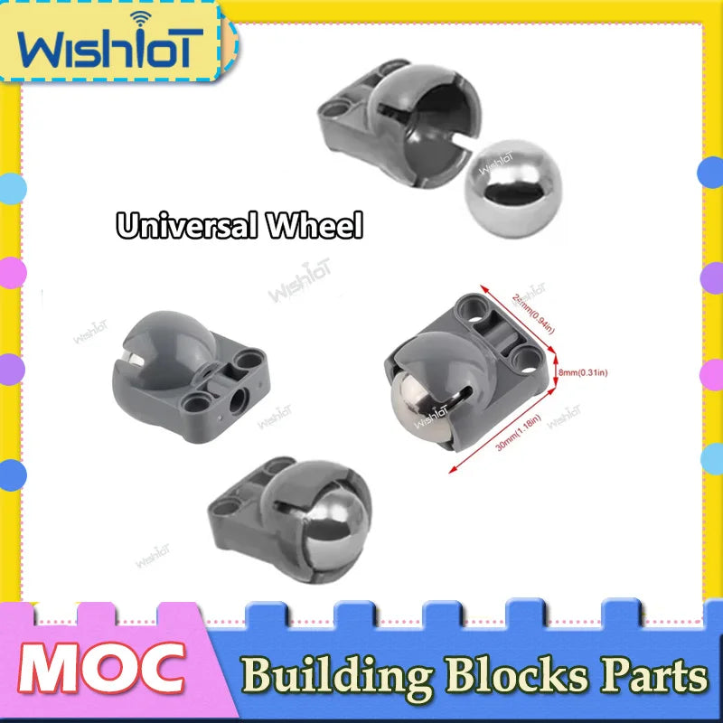 1PCS/4PCS/10PCS Universal Wheel EV3 High-Tech Building Blocks Parts With Steel Balls 9686 DIY Assembled Bricks Toys Accessories