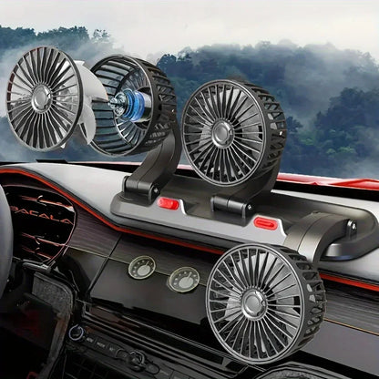 360° Adjustable Car Fan with 1/2/3 Heads Electric Air Circulator USB/12V/24V Silent Fan for Home Desk Office Car RV Truck