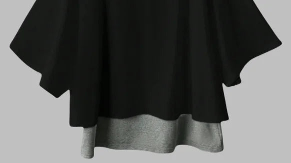 Plus Size Women's Batwing Sleeve Tops Loose Fit Layered Look Blouse with Built-in Inner Tank