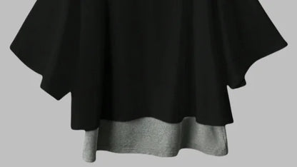 Plus Size Women's Batwing Sleeve Tops Loose Fit Layered Look Blouse with Built-in Inner Tank