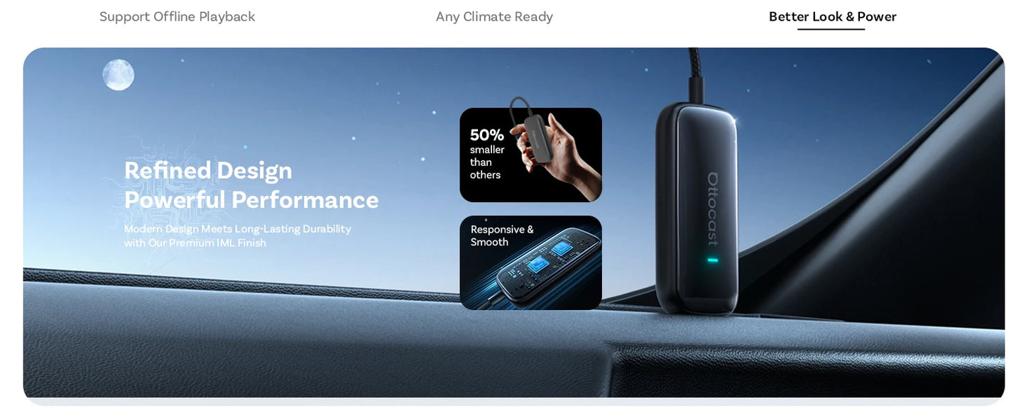 Ottocast Play2Video Ultra Mini Dot WiFi6 AI Box Carplay Adapter Android Auto Media Player YouTube Netflix Install Apps for Audi