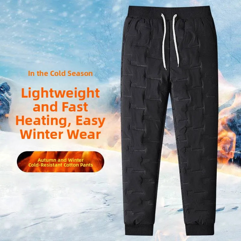 Men's Winter Thickened Cotton Pants 2024 Outdoor Wear Sport down Cotton Loose Cold Proof Warm Super Thick Casual Trousers
