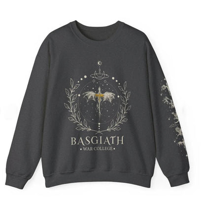2026Fourth Wing Sweatshirt with Sleeve Print Pullover Xaden Riorson Sweater Basgiath War College Shirt Unisex Bookish Sweatshirt