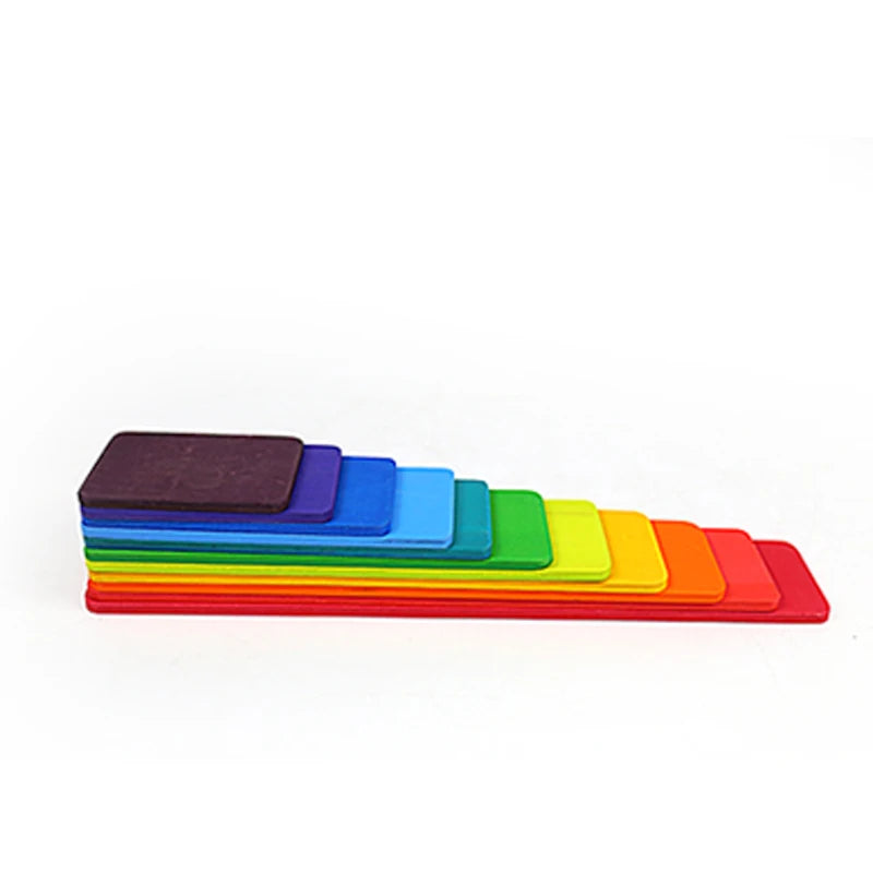 Wooden Rainbow Block Colorful Stacking Building Block Children Open-shaped creative building blocks Montessori Educational Toy