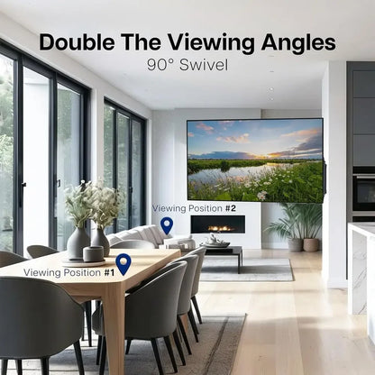 Steel Low Profile Electric TV Wall Mount for 32 to 75 inch LCD LED Plasma Screens, Motorized Swing TV Bracket with 90 Degree Swi