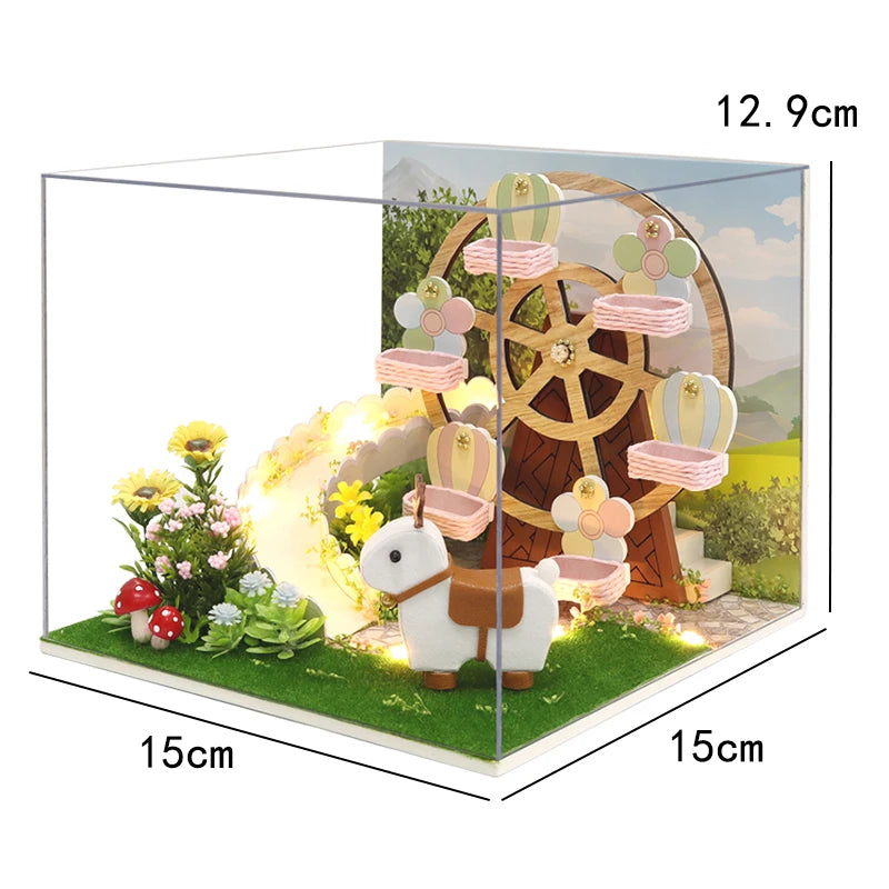 DIY Miniature Doll House Wooden Case 3D Puzzle Model Making Room Toys Home Bedroom Decor With Furniture DollHouses