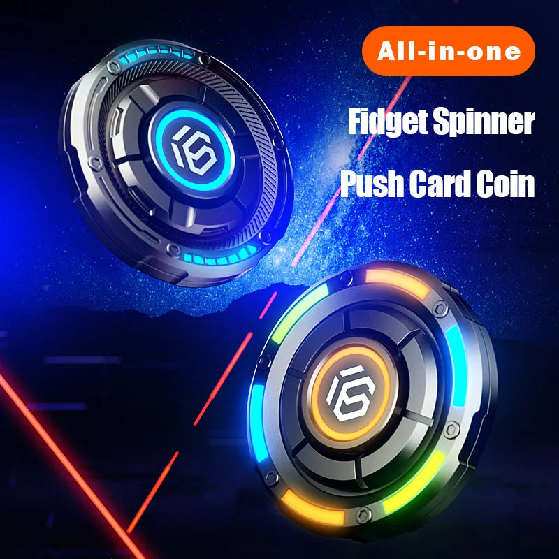 Fingertip Spinner EDC Metal Card-Pushing Decompression Toy Relieve Anxiety Push-And-Slide Toy Magnetic ADHD Tool Toys