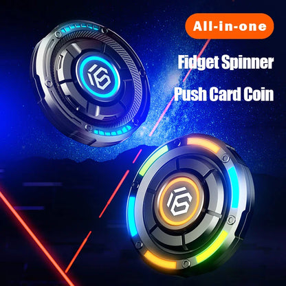 Fingertip Spinner EDC Metal Card-Pushing Decompression Toy Relieve Anxiety Push-And-Slide Toy Magnetic ADHD Tool Toys