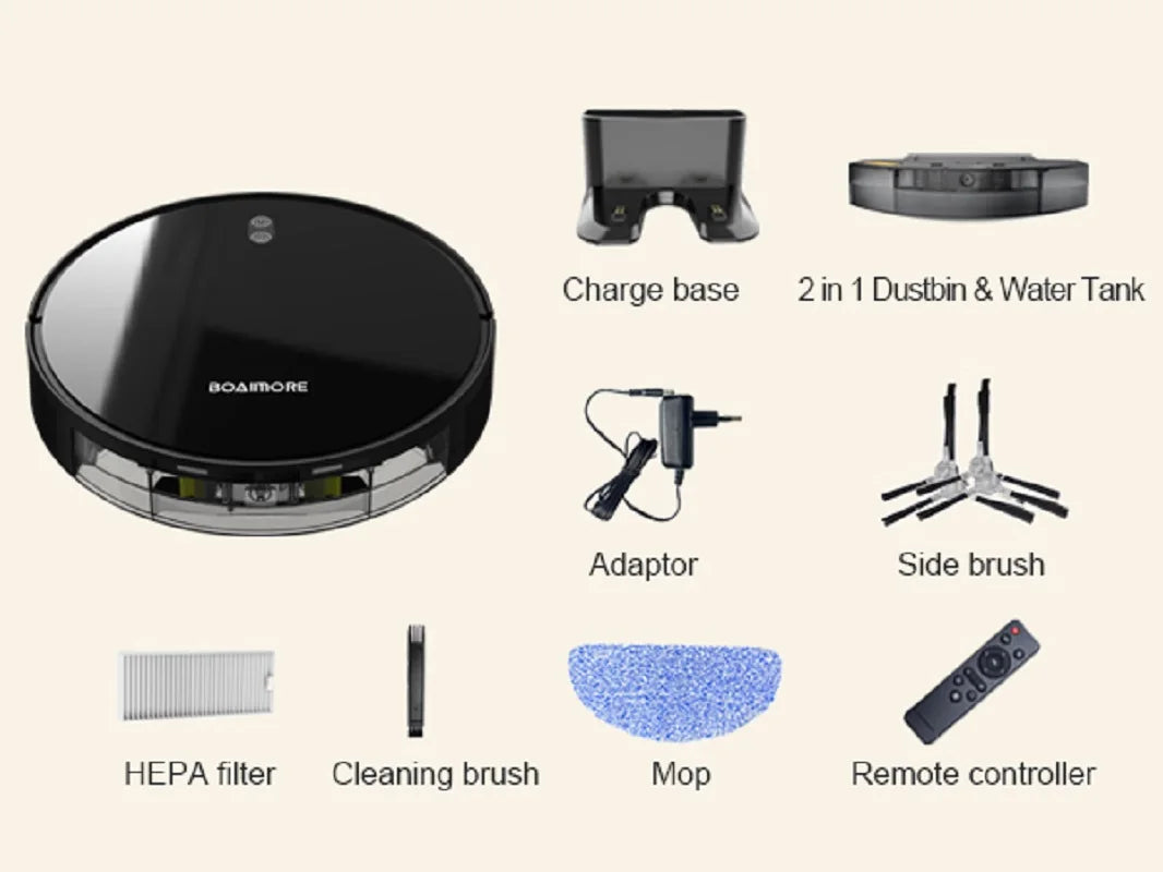 Robot Vacuum Cleaner Combo Mop With 6500PA Smart Wireless APP Control Floor Sweeping Machine  Self-Charging For Home Robotic