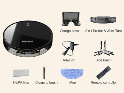 Robot Vacuum Cleaner Combo Mop With 6500PA Smart Wireless APP Control Floor Sweeping Machine  Self-Charging For Home Robotic