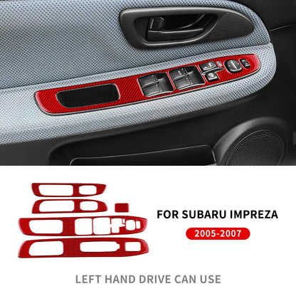 Real Soft Carbon Fiber Sticker For Subaru Impreza 2005 2006 2007 Gear Shift Panel Outlet Vent CD Frame Interior Accessories