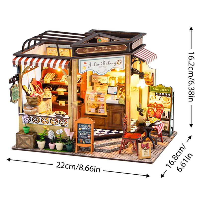 3D Puzzle Doll House Assembly Building Model Kit DIY Mini Wooden DollHouse Making Room Toys Home Bedroom With Furniture Gifts