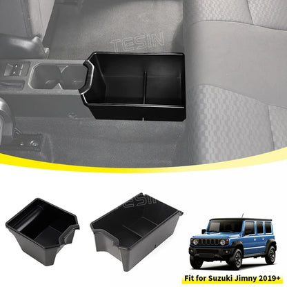 TESIN Car Rear Center Storage Box Organizer for Suzuki Jimny JB74 2/4 Door 2019 2020 2021 2022 2023 2024 Up Interior Accessories
